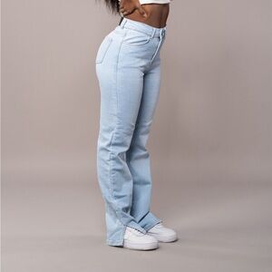 Womens Straight Leg Fitjeans - Vintage Color Blue - M